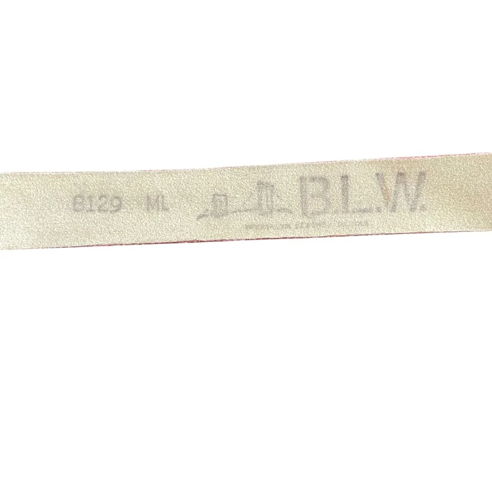 Vintage BLW Red Leather Belt D Ring Buckle Medium Women 80s 90s‎